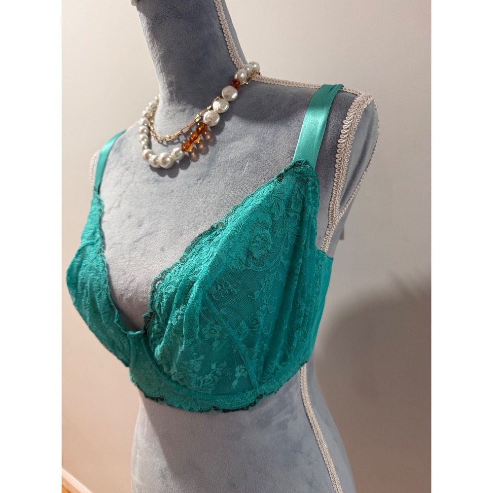 Cosabella Courtney Addy Green Sheer Lace Demi Underwire Bra 36G - Picture 4 of 13
